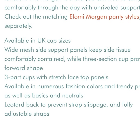 Elomi Morgan Serengeti 3 part cup Full Figure Underwire Bras  38DDD $78 - Picture 11 of 11